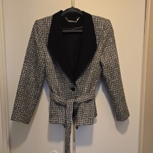 White House Black Market Black and Gray Tweed Blazer
